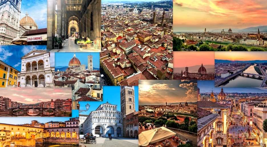 florencja-collage puzzle online ze zdjęcia