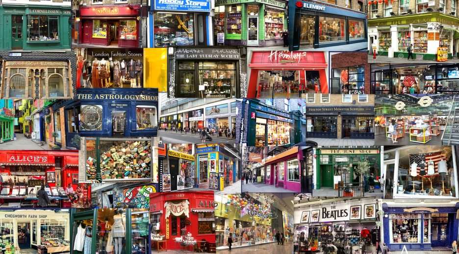 Londyn-sklepy puzzle ze zdjęcia