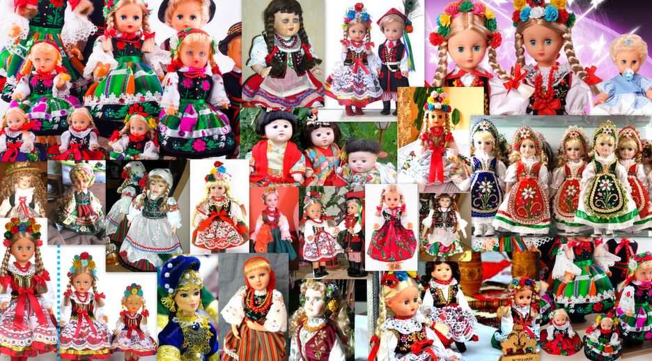 lalki w strojach ludowych puzzle online ze zdjęcia