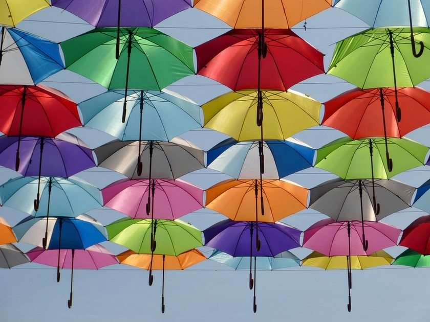 kolorowe parasole puzzle online ze zdjęcia