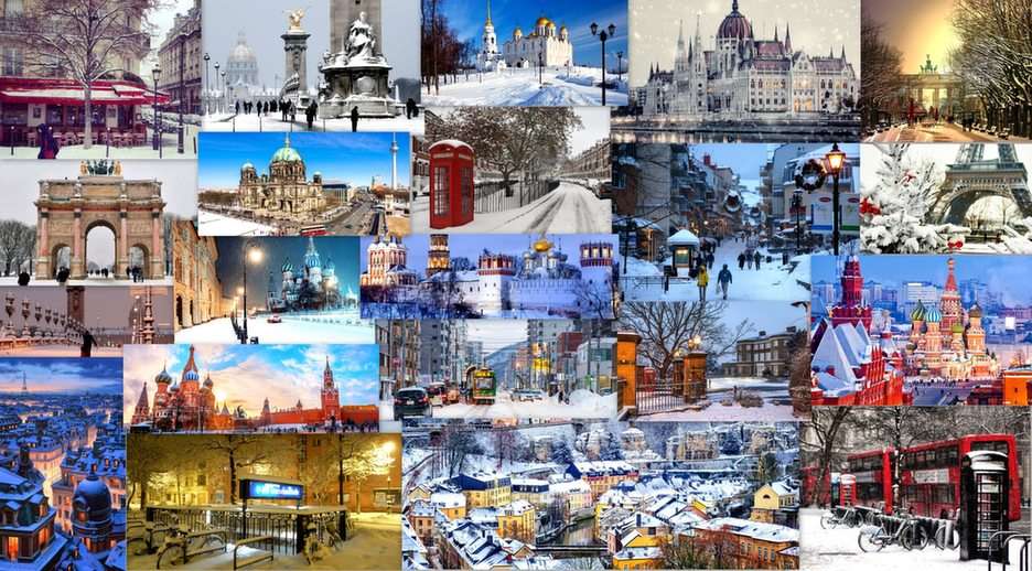 zimowe miasta puzzle online ze zdjęcia