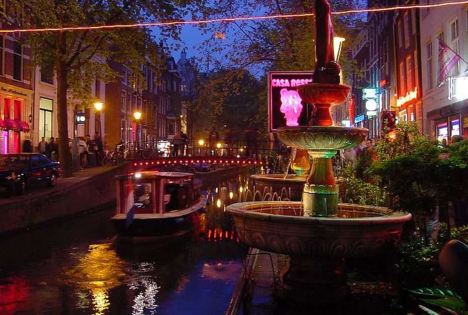 Dzielnica Czerwonych Latarni w Amsterdamie puzzle online ze zdjęcia