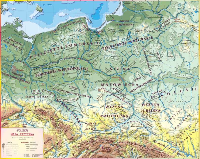 Mapa Fizyczna Polski puzzle online
