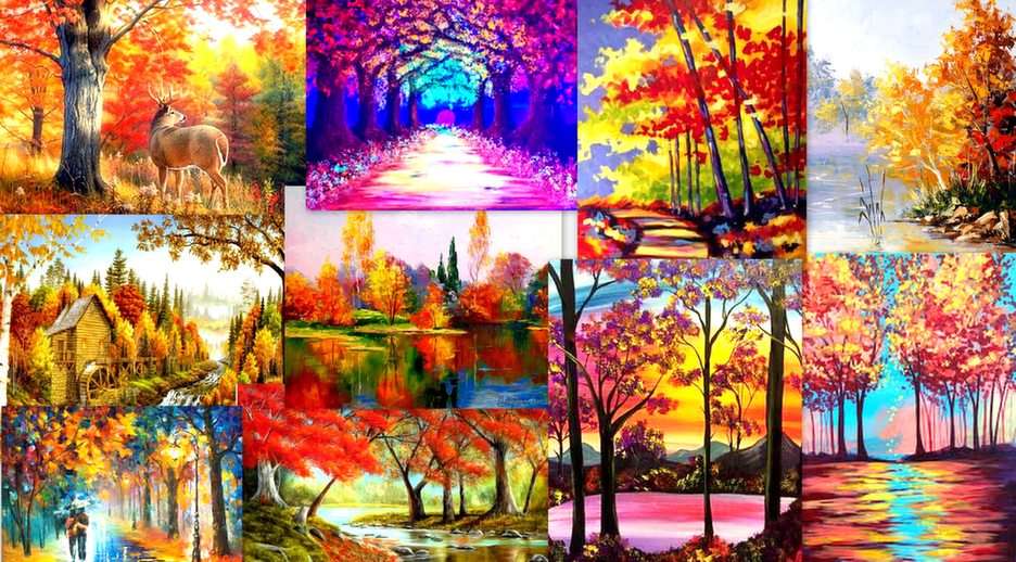 jesień w malarstwie puzzle online ze zdjęcia