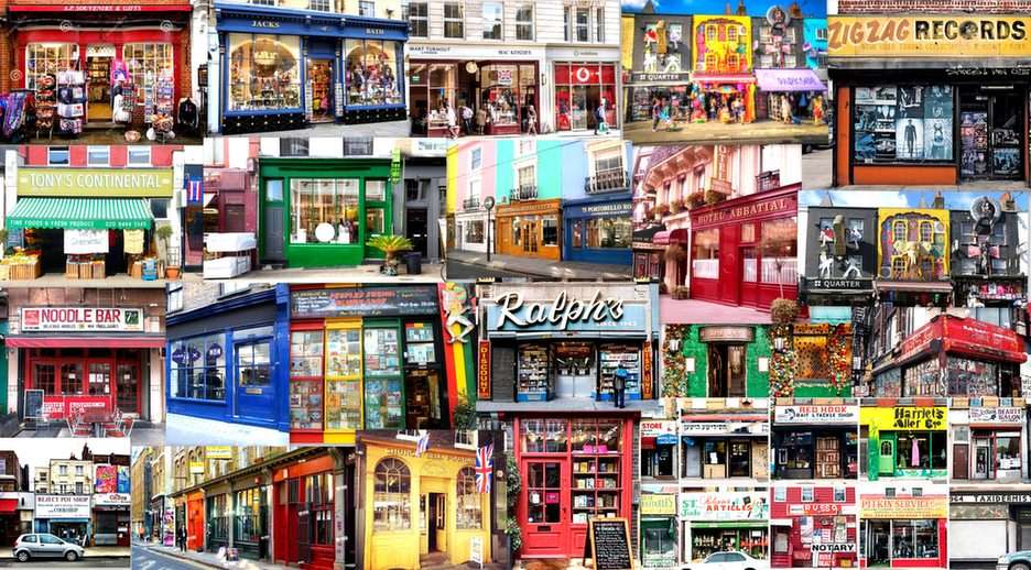 Londyn-sklepy puzzle online ze zdjęcia