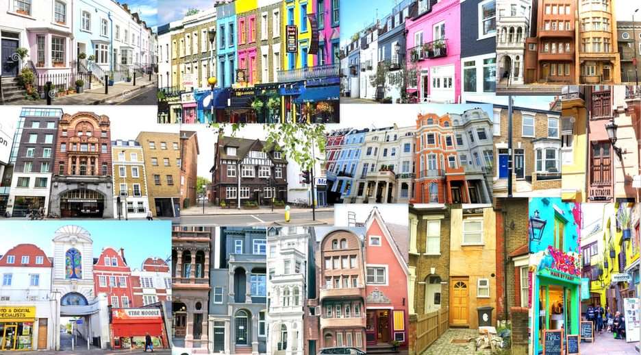 Londyn-charakterystyczne domy puzzle online ze zdjęcia