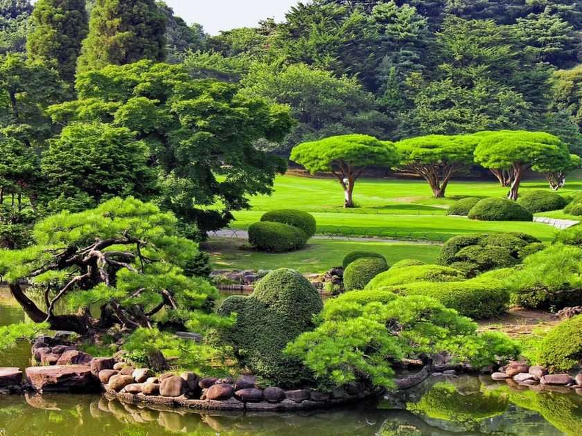 Zielony ogród japoński puzzle online
