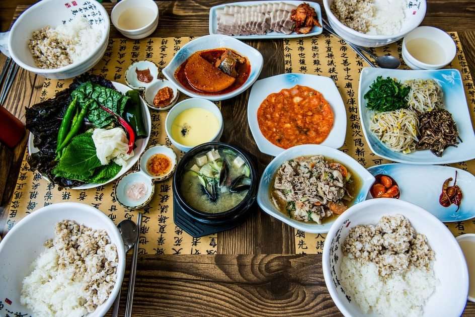 Koreański obiad puzzle online ze zdjęcia