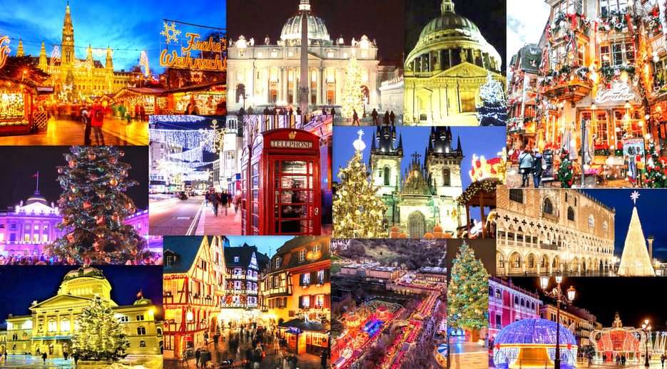 miasta  europy w świątecznej szacie puzzle online ze zdjęcia