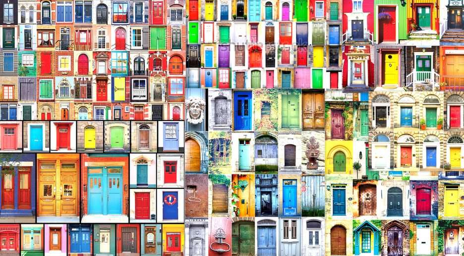 kolorowe drzwi puzzle online