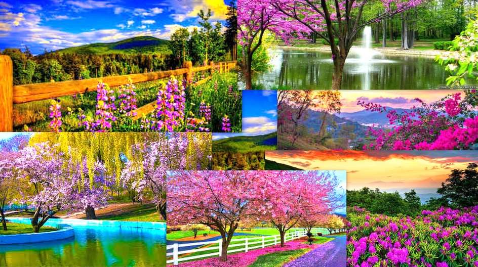 wiosenne pejzaże puzzle online ze zdjęcia