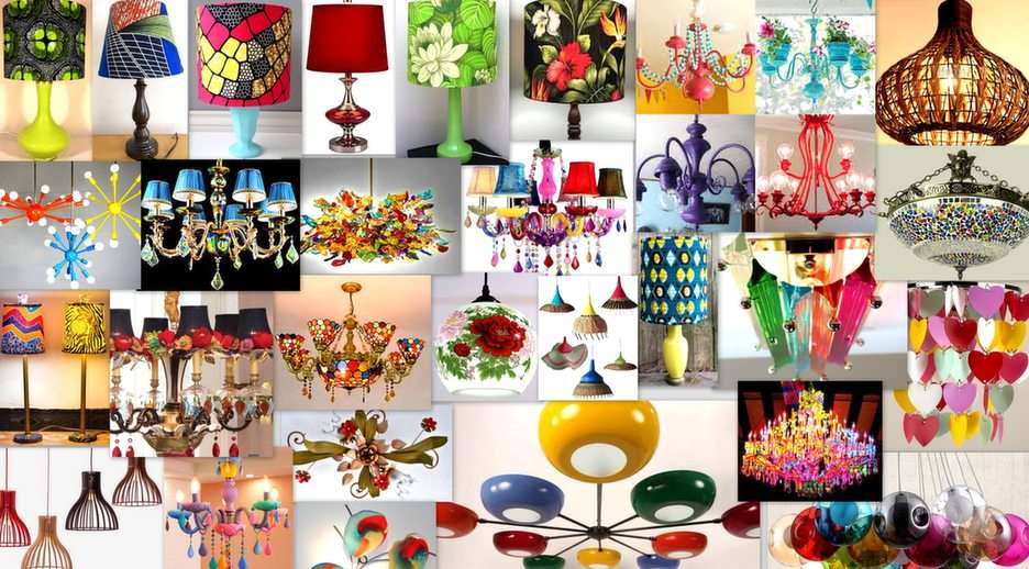 kolorowe lampy puzzle online
