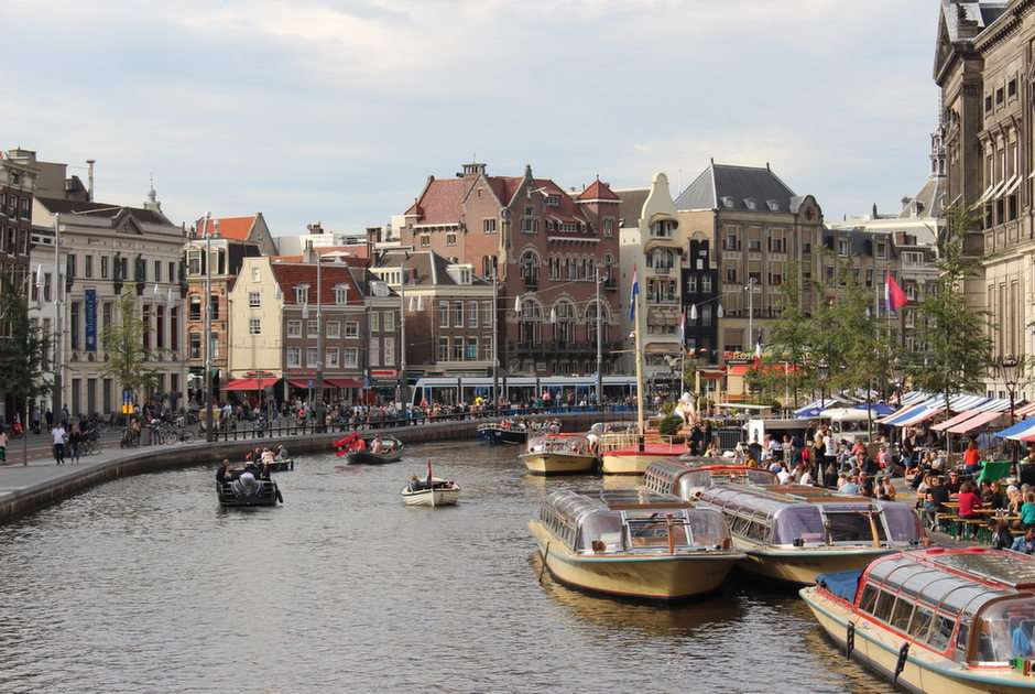 kanały Amsterdamu puzzle online ze zdjęcia
