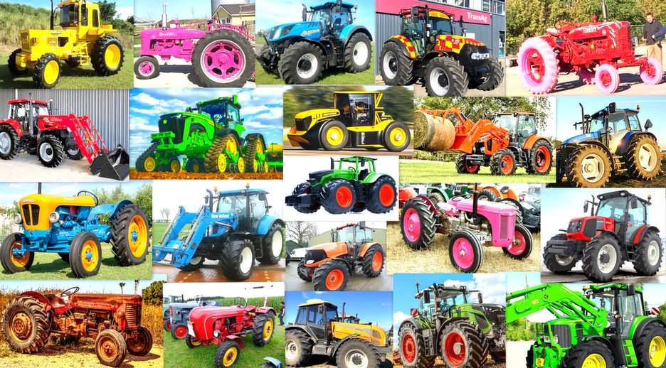 kolorowe traktory puzzle online