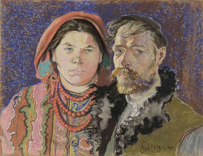 Autoportret z żoną - Stanisław Wyspiański puzzle online