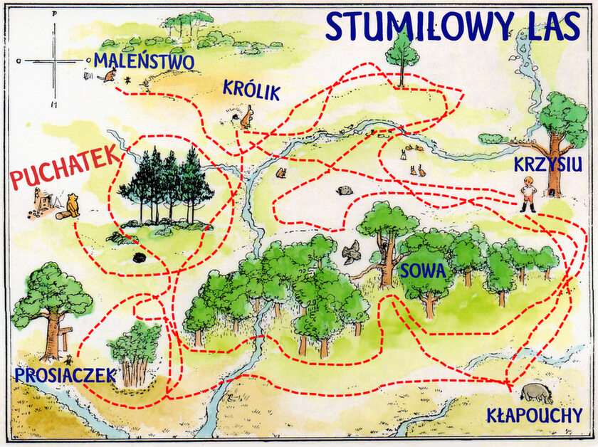 Mapa Stumilowego Lasu puzzle online