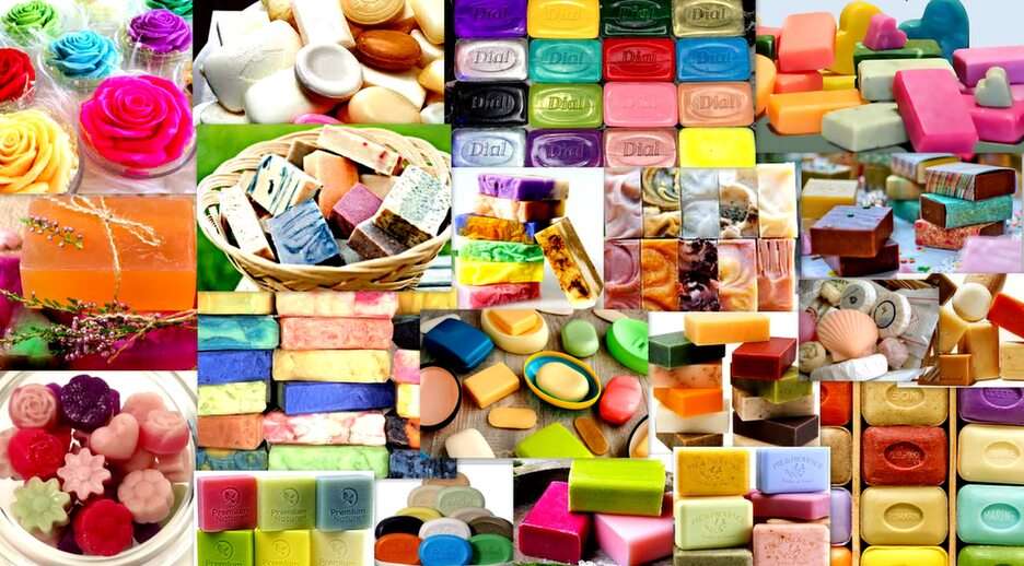kolorowe mydełka puzzle online ze zdjęcia