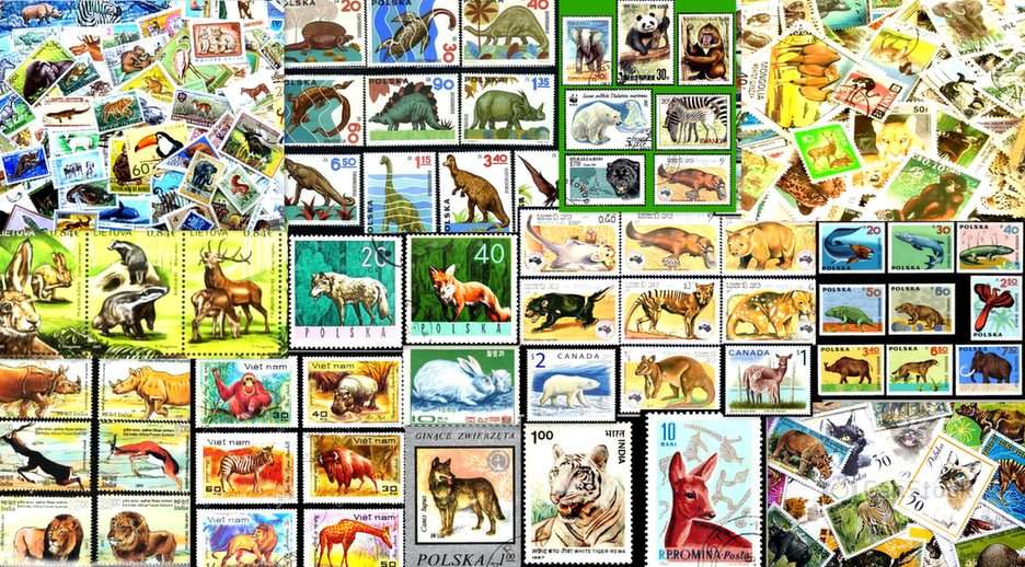 znaczki-zwierzęta puzzle online ze zdjęcia