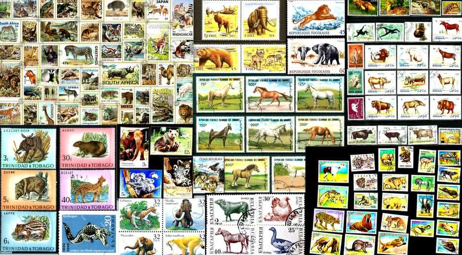znaczki-zwierzęta puzzle online