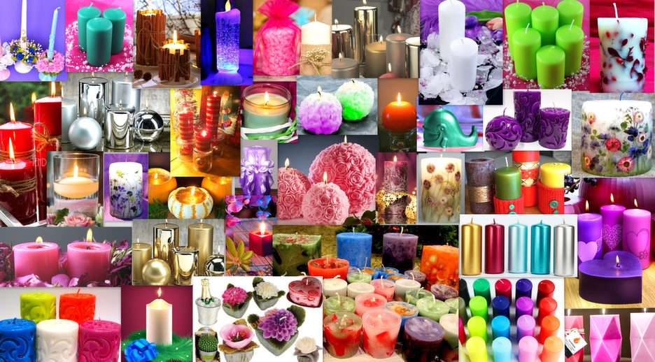 kolorowe świece puzzle online ze zdjęcia