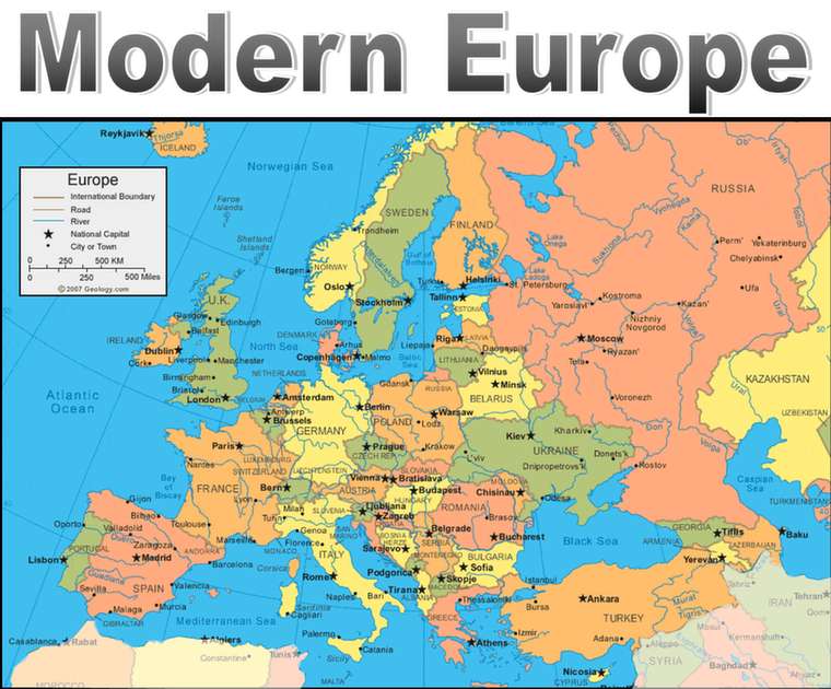Mapa Europy Puzzle puzzle online ze zdjęcia