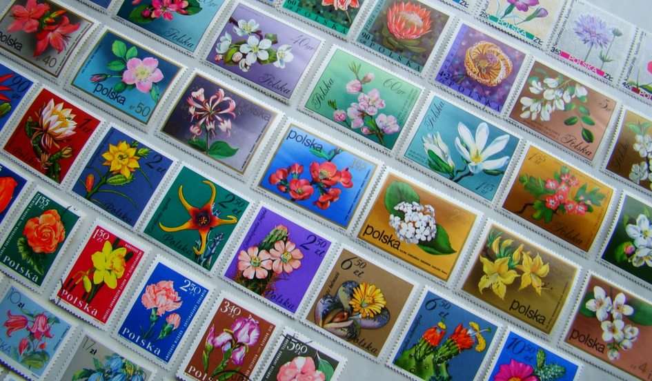 Znaczki kwiaty polskie2 puzzle online