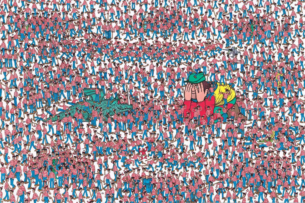 Gdzie jest kawałek układanki Waldo puzzle online ze zdjęcia