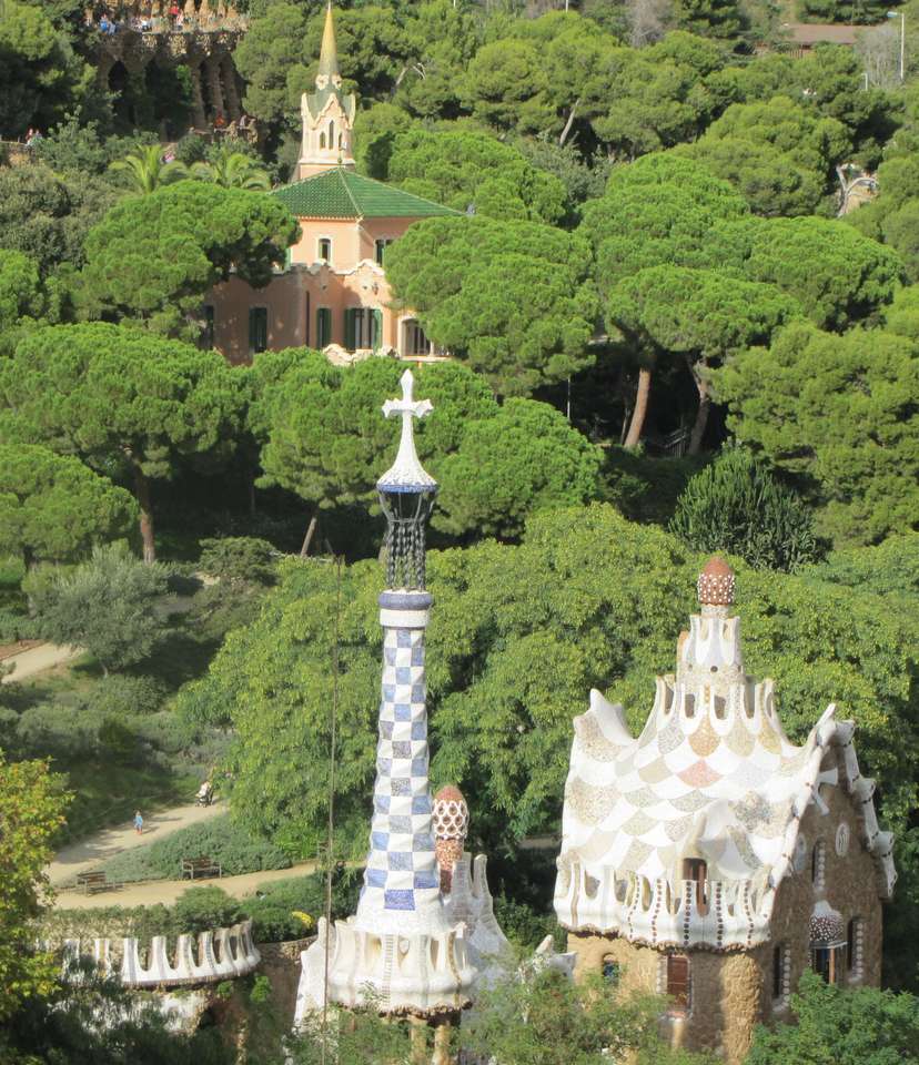 Park Gaudiego puzzle online ze zdjęcia