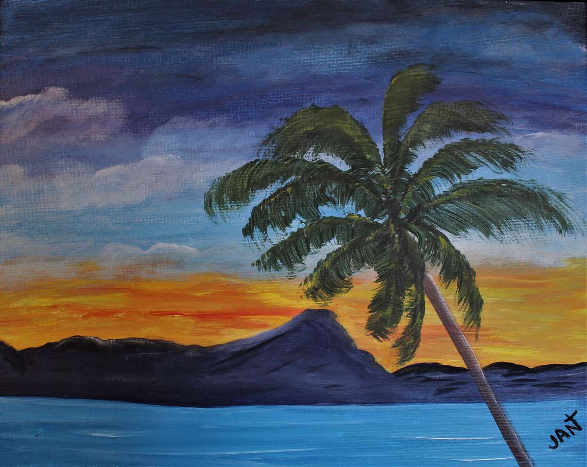 Hawaje Palm Tree Sunset puzzle online
