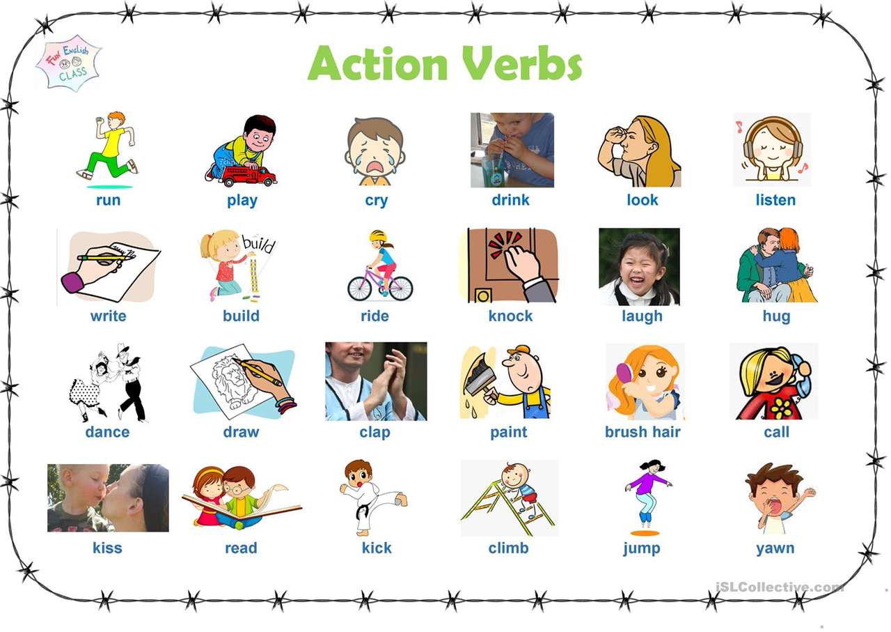 vevrbs w języku angielskim dla dzieci puzzle online ze zdjęcia