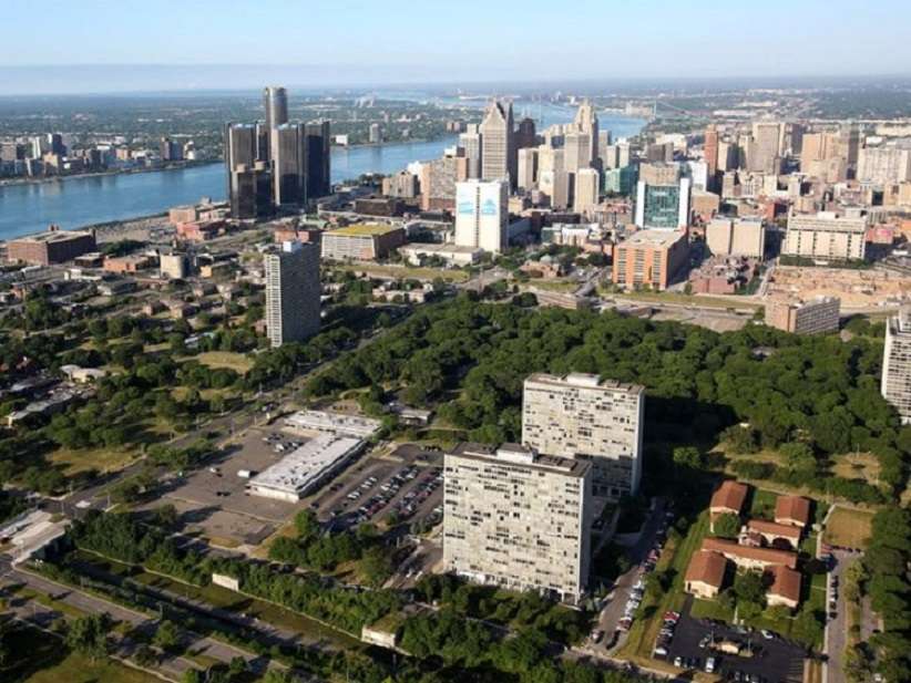 Detroit, Michigan - widok ze wschodu puzzle online ze zdjęcia