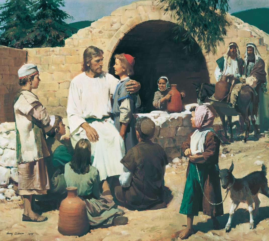 Jezus błogosławi dzieci puzzle online ze zdjęcia