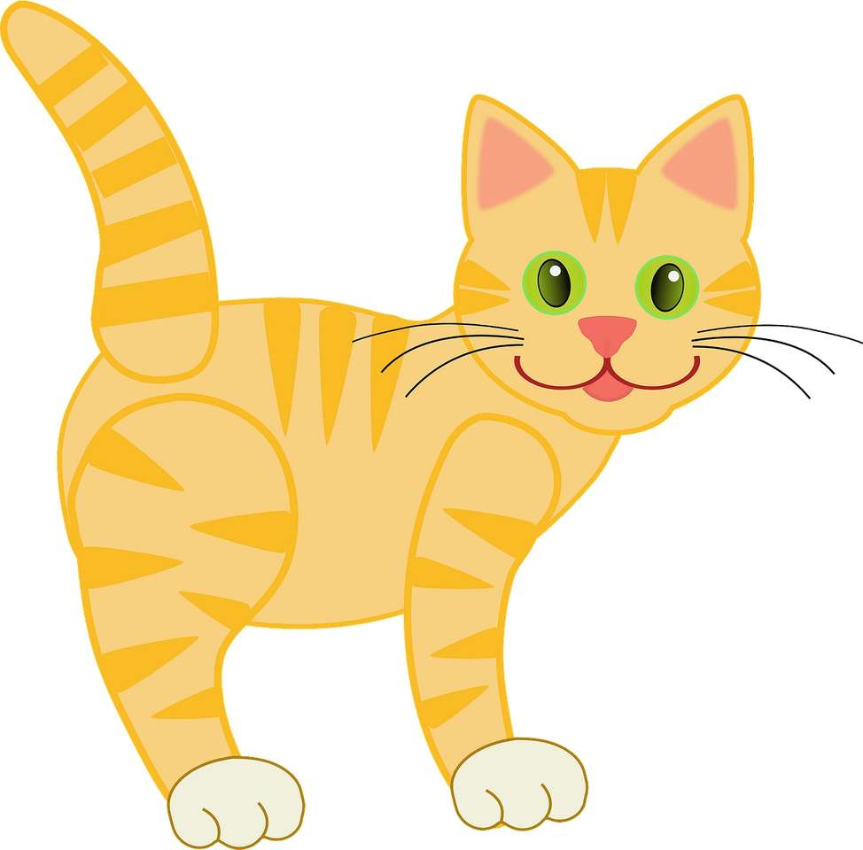 Żółty kotek z zielonymi oczami puzzle online