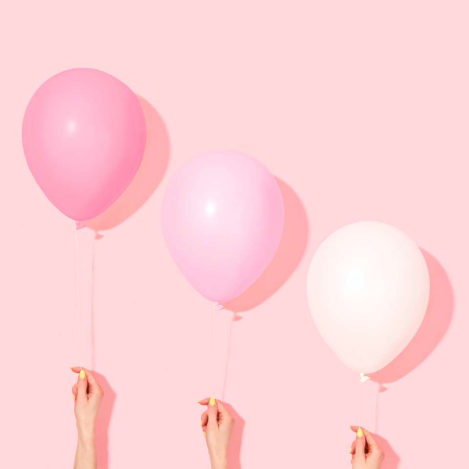 Różowe balony puzzle online ze zdjęcia