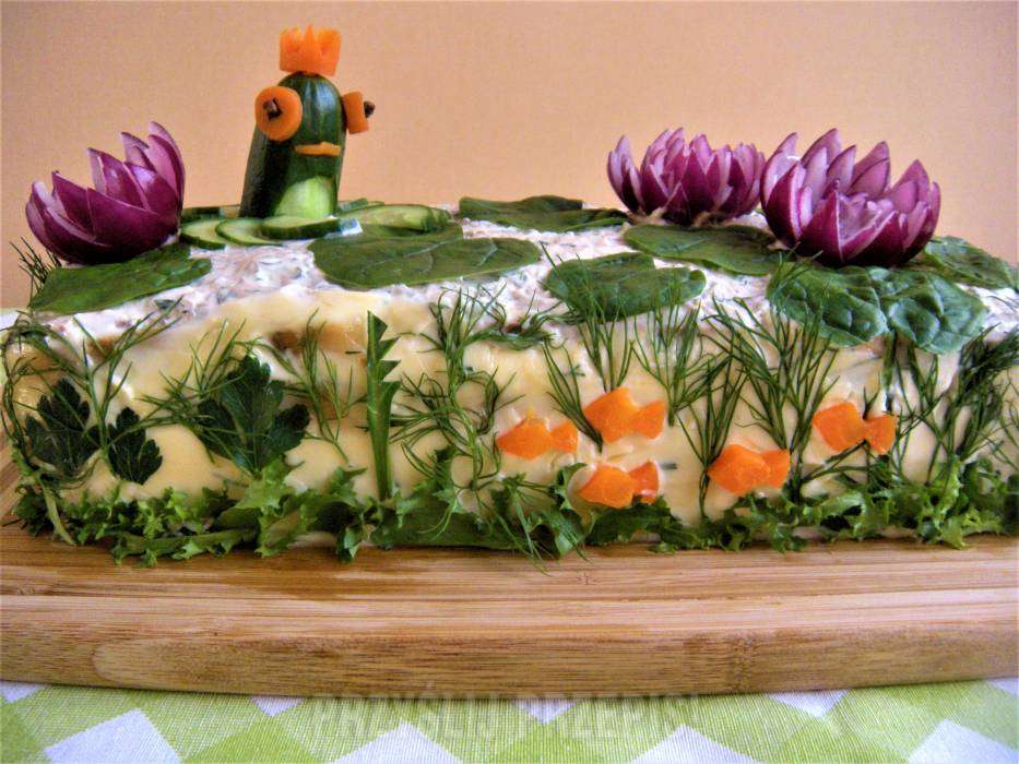 tort kanapkowy warzywny puzzle online ze zdjęcia