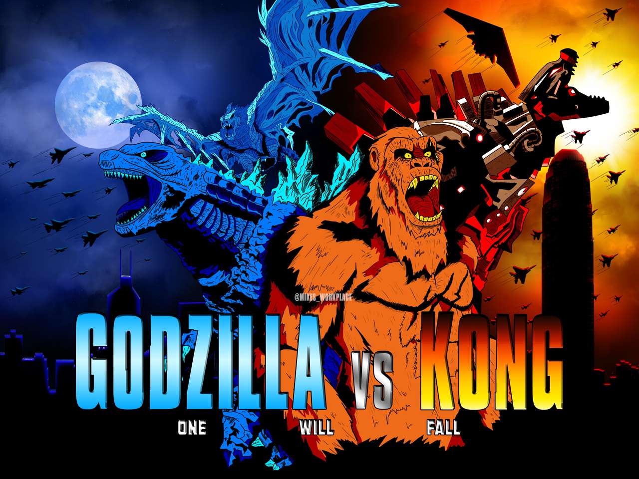 Godzilla vs King Kong puzzle online ze zdjęcia