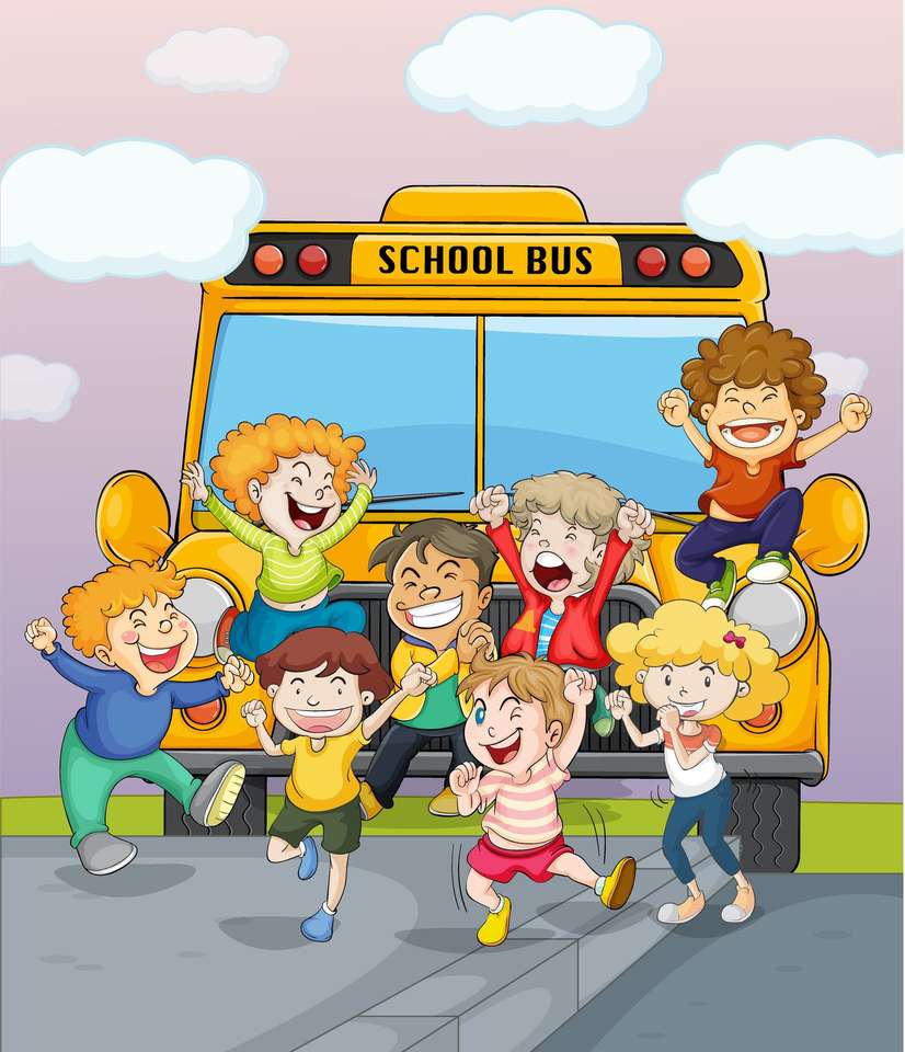 Autobus z dzieciakami puzzle online ze zdjęcia