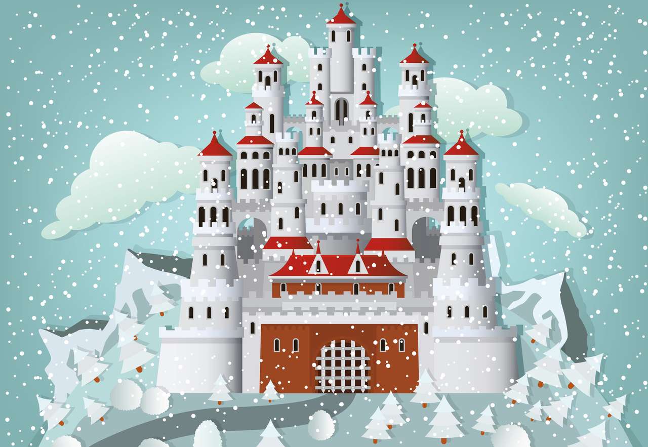 Zamek w śniegu puzzle