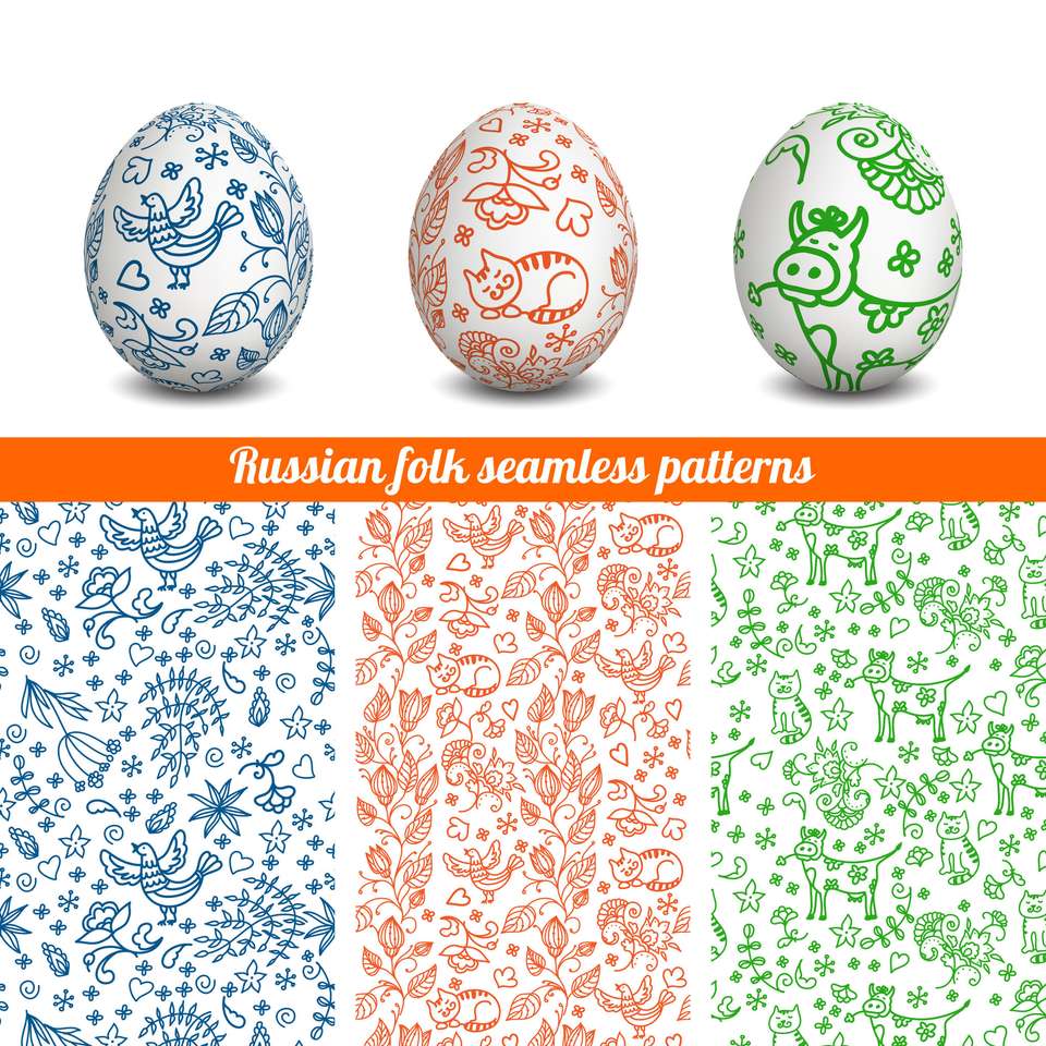 Wzory na jajka puzzle online ze zdjęcia