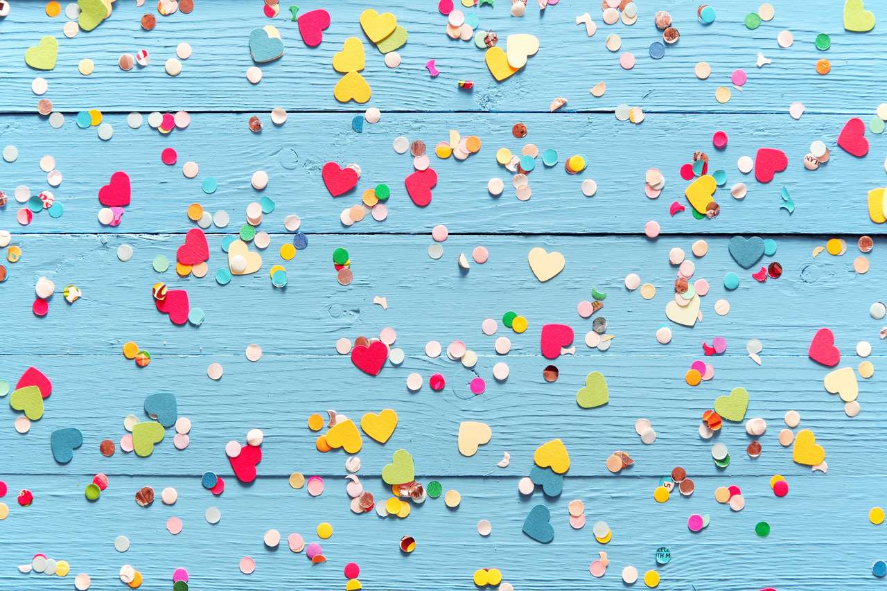 Kolorowe konfetti puzzle online ze zdjęcia