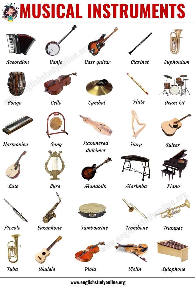 Instrumenty muzyczne puzzle online ze zdjęcia