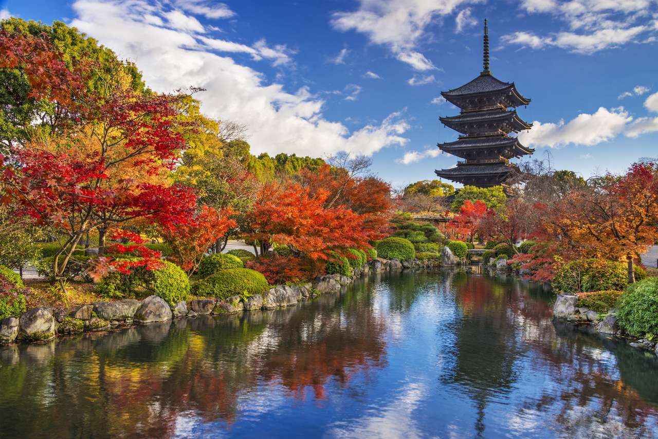 To-ji Pagoda w Kyoto puzzle ze zdjęcia