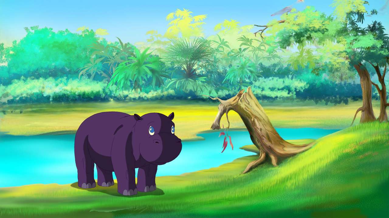 Hipopotam nad rzeką puzzle