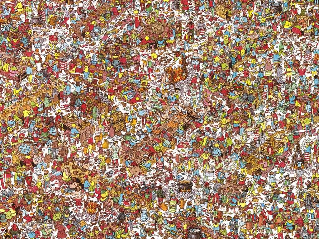 Zrób układankę, a następnie znajdź Waldo U Pussy puzzle online ze zdjęcia