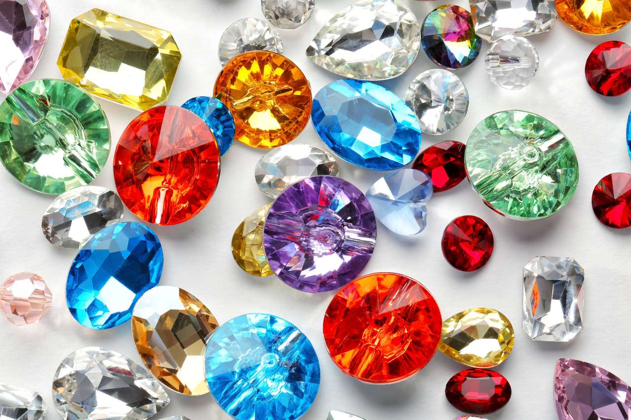 Kolorowe kryształy puzzle online ze zdjęcia