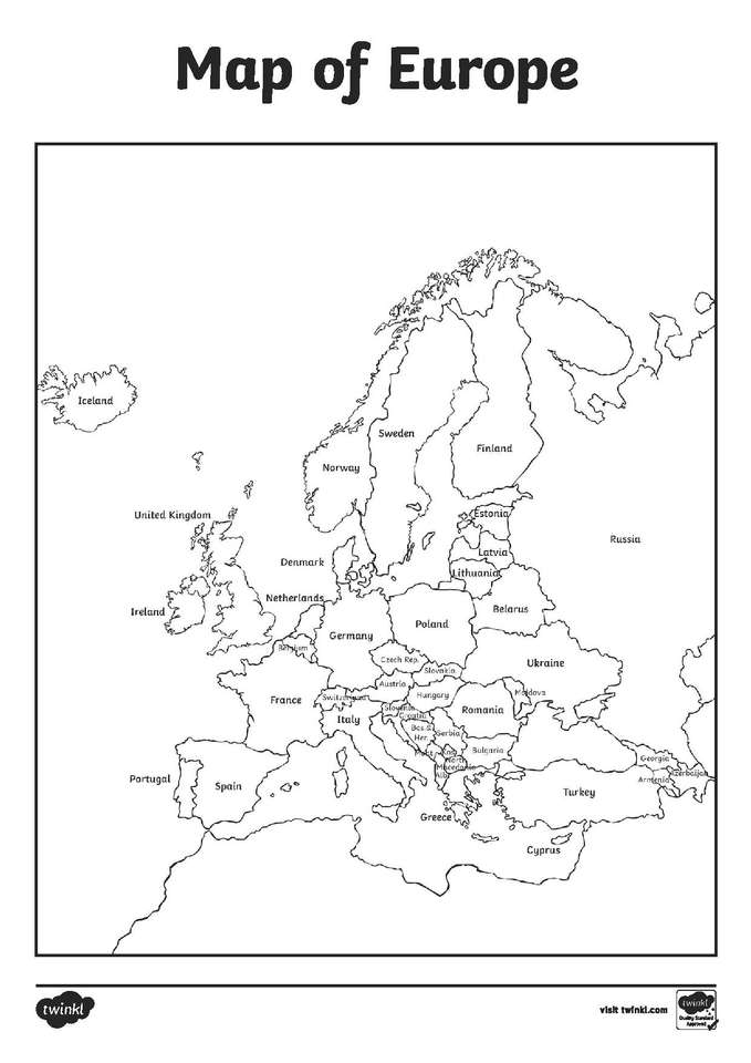 Kraje Europy puzzle online