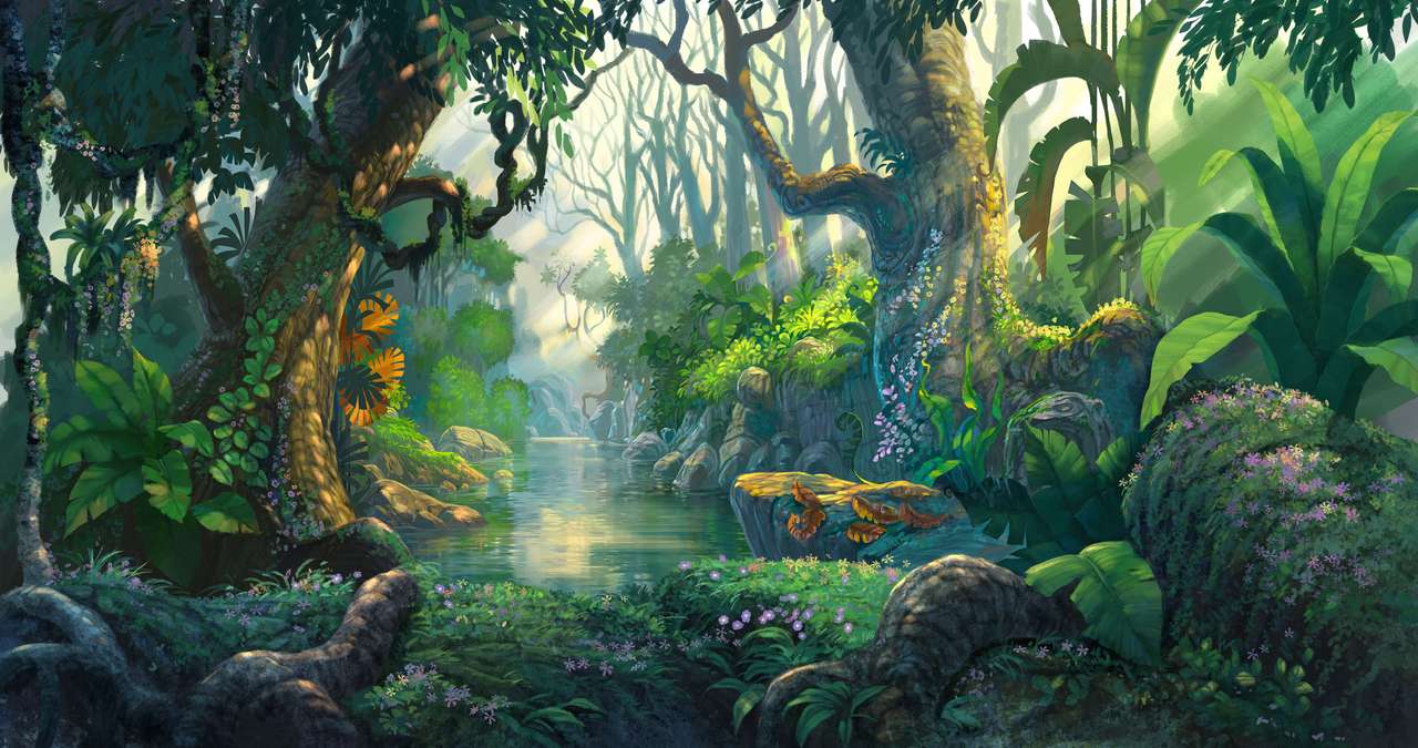 Dżungla zielona puzzle online