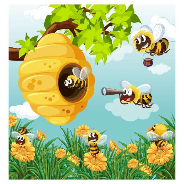 Pracujące pszczoły puzzle online ze zdjęcia