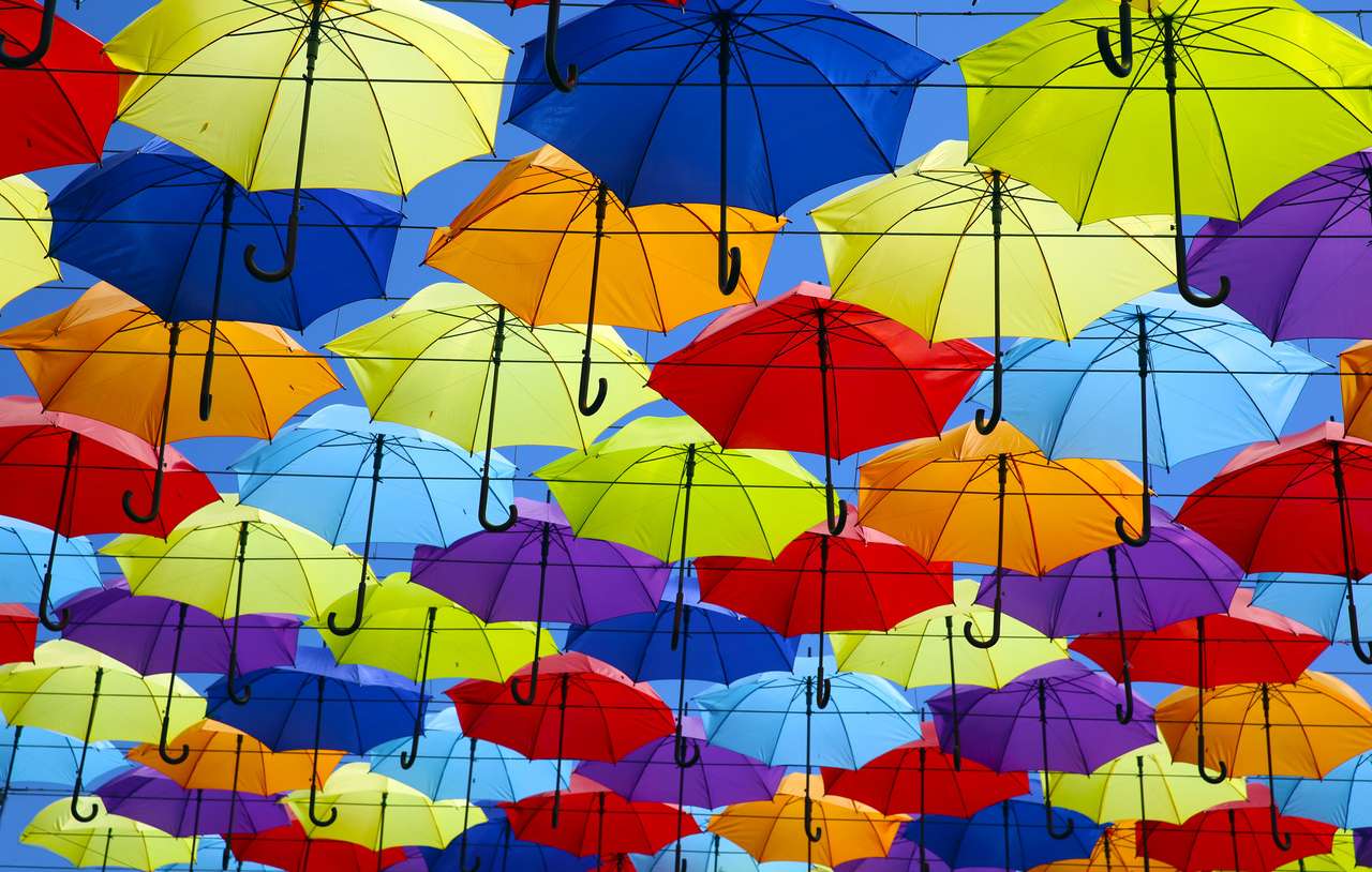 Kolorowe parasole puzzle online ze zdjęcia