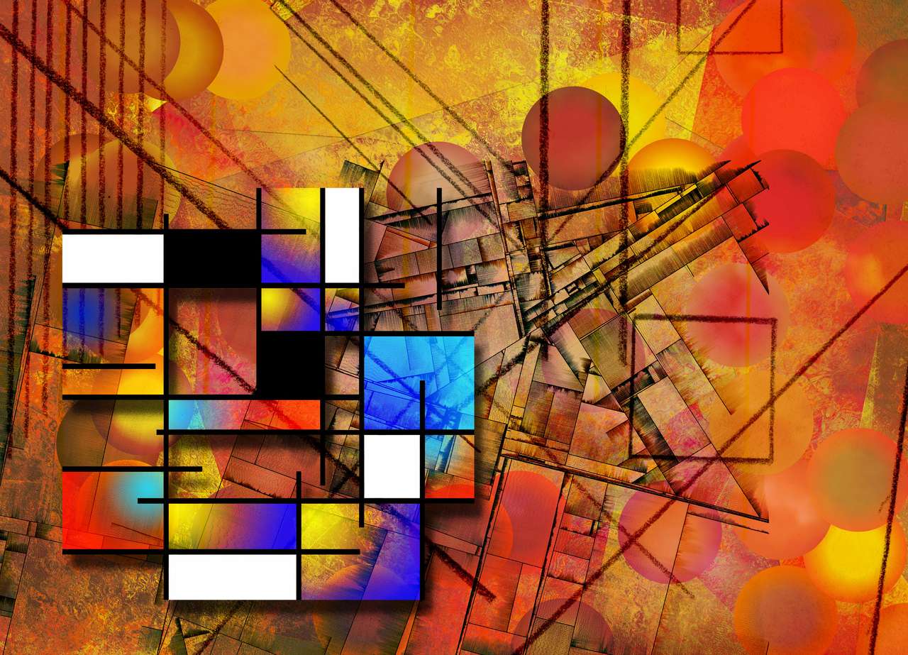 Kolorowa abstrakcja puzzle online ze zdjęcia